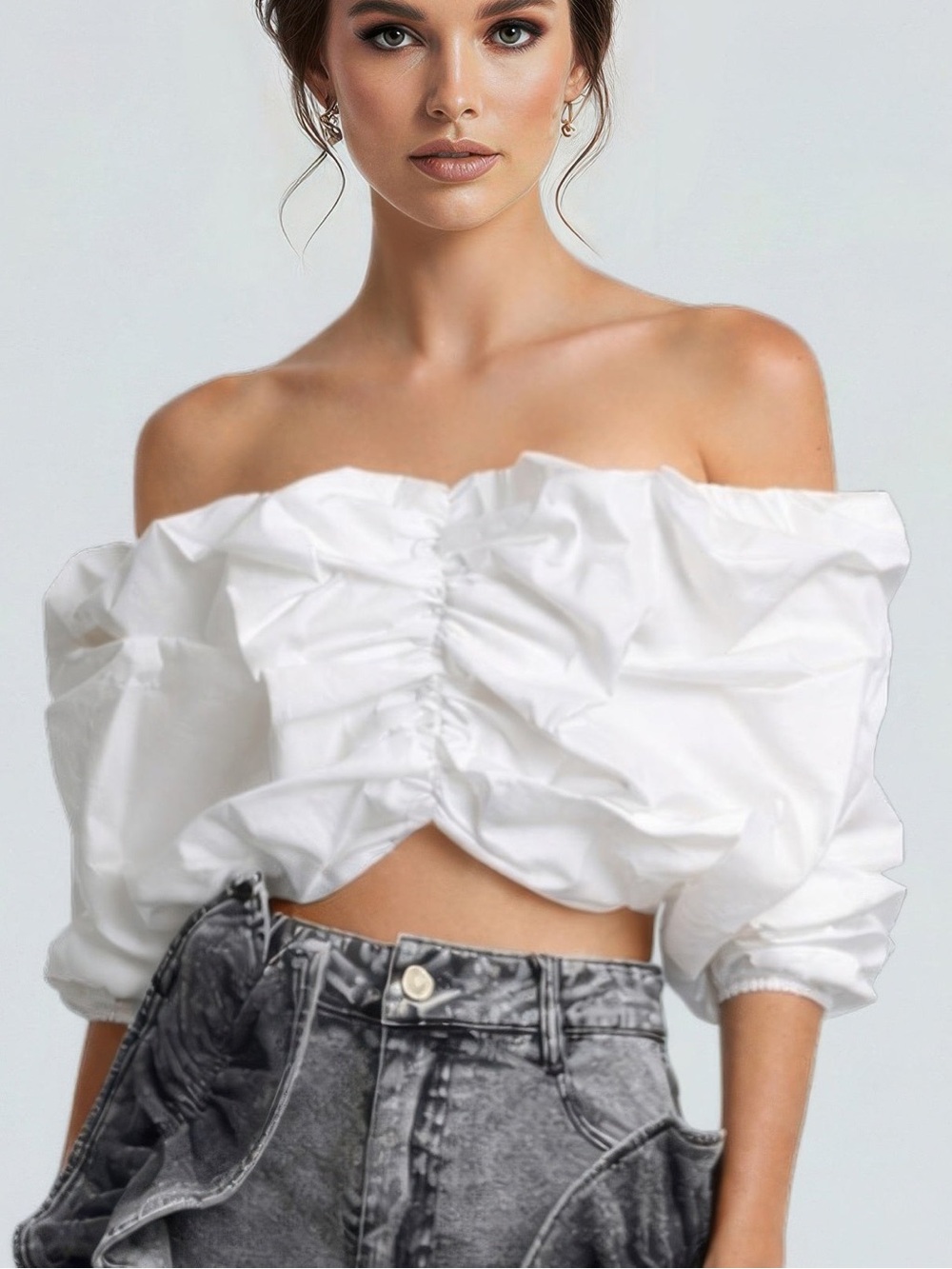 Cloud Puff Off-shoulder Top